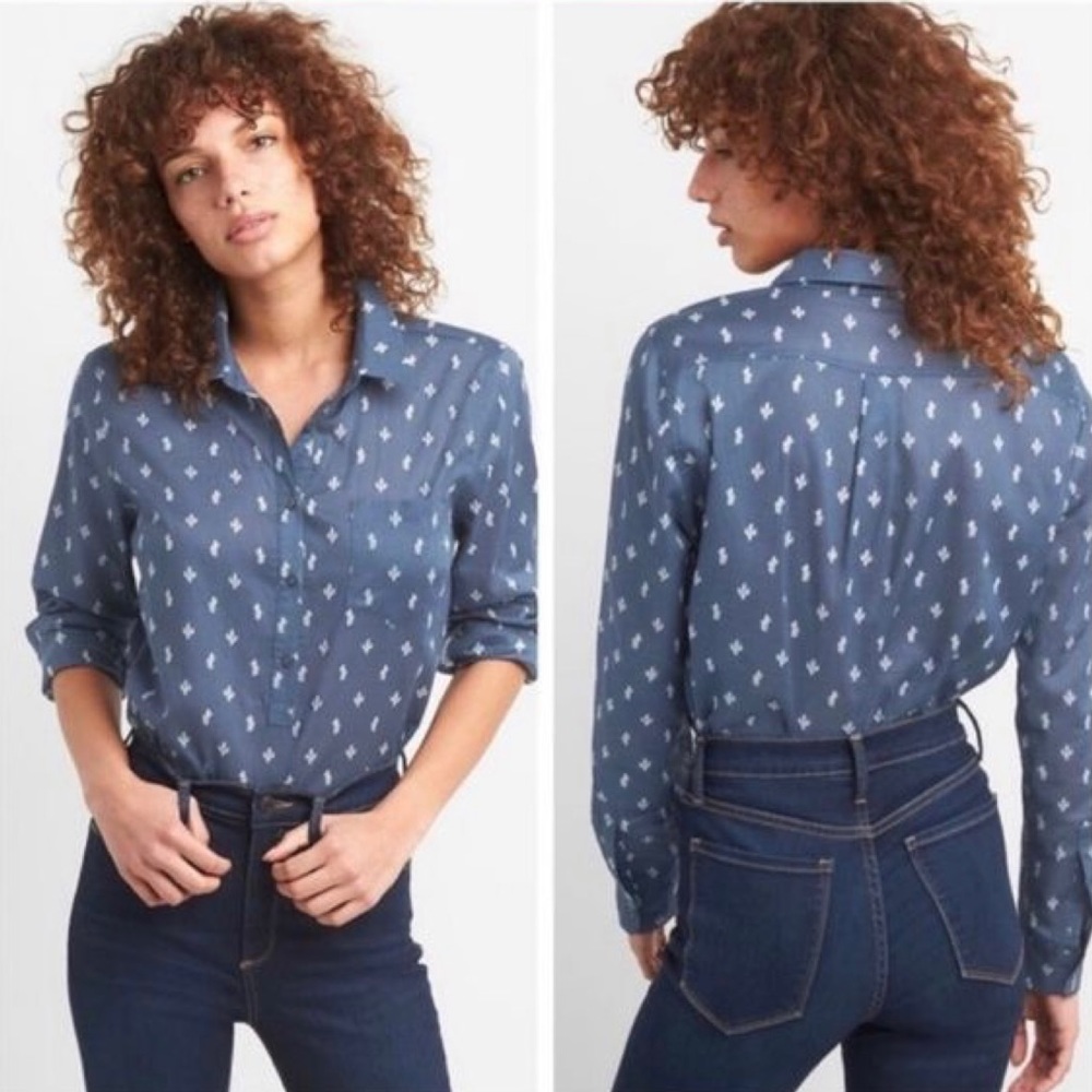 Gap women’s extra large, long sleeve, pop over light weight woven shirt